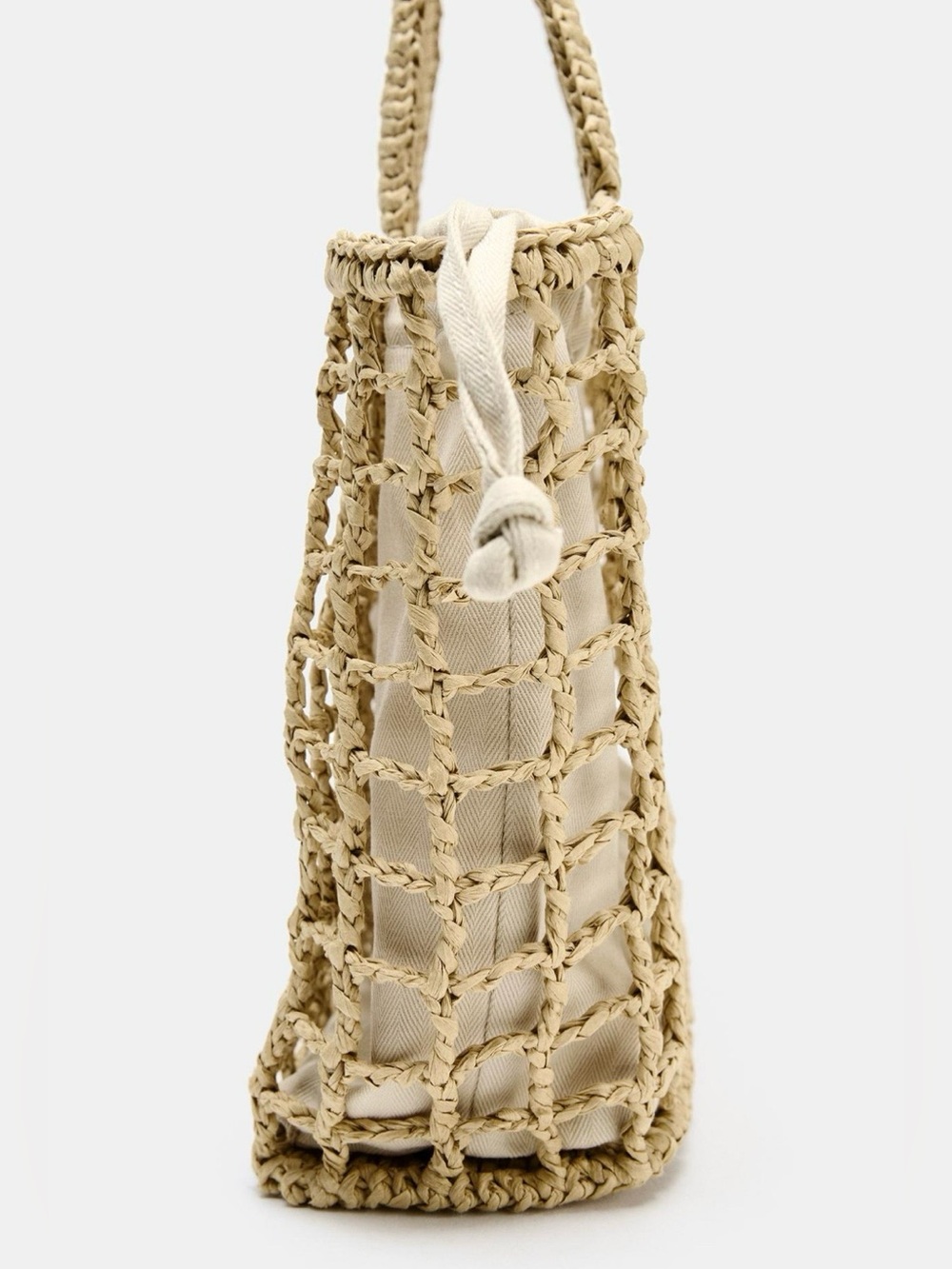 Zara Braided Straw Mini Tote Bag in Light Beige. Brand new! - Picture 3 of 5